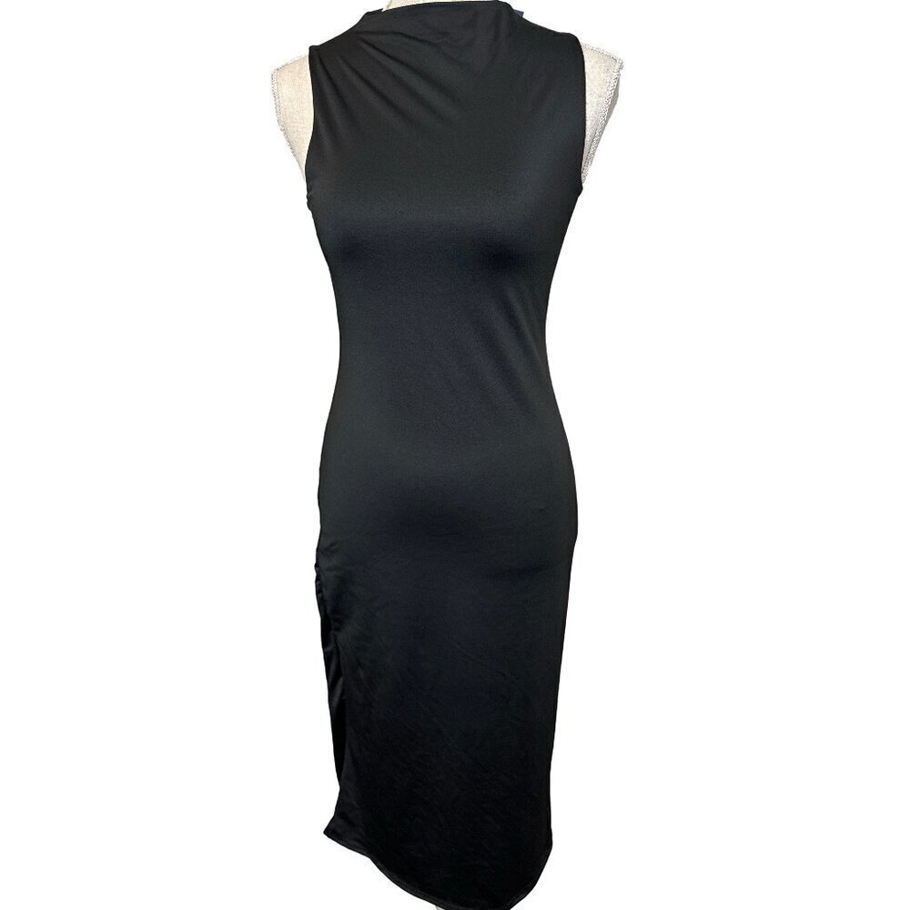 NWT Gaze High Neck Sleeveless Fitted Pullover Black Dress. Size M